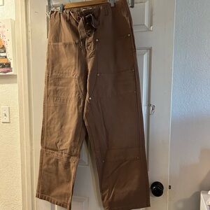 Free People Cargo Work Pants in Brown